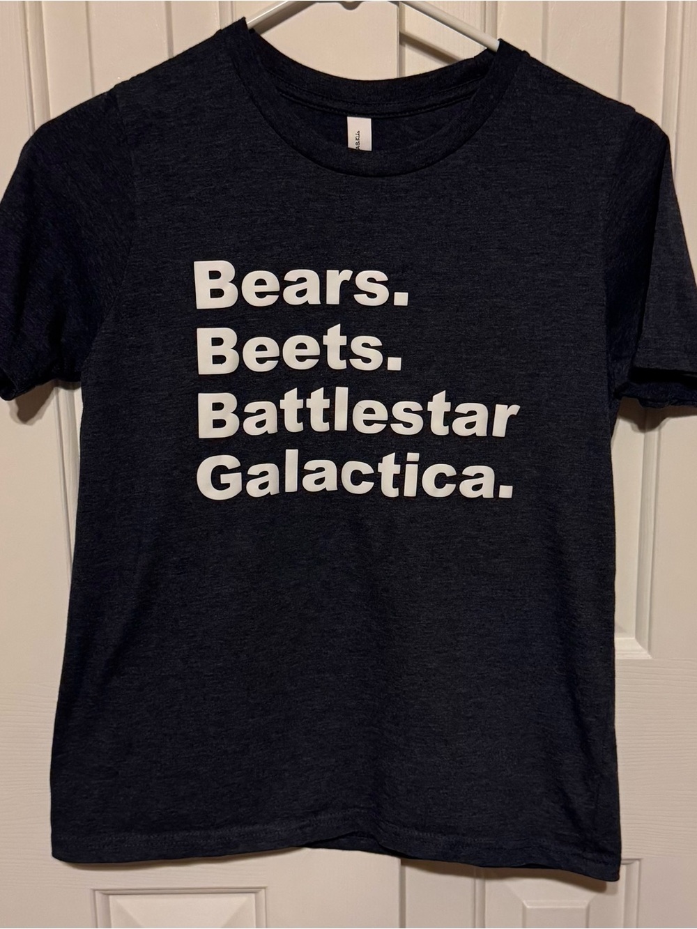 The Office Bears Beets Battlestar Galactica Tee Navy Blue Youth XL 18-20